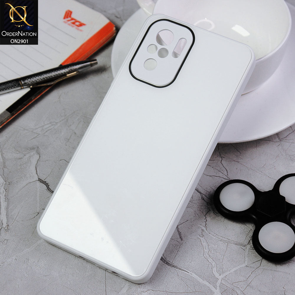 Xiaomi Redmi Note 10 4G Cover - White - New Glossy Shine Soft Borders Camera Protection Back Case
