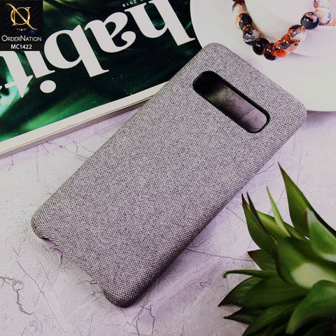 Samsung Galaxy S10 Cover - Light Gray - Jeans Texture PC Case