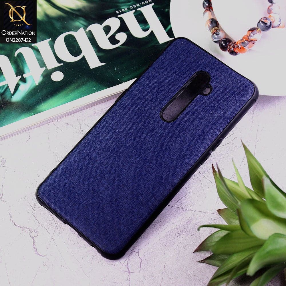 Oppo Reno 2 Cover - Design 2 - Fabric Look Style Soft Classic Case