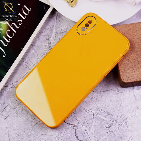 iPhone XS Max - Yellow - New Glossy Shine Soft Borders Camera Protection Back Case