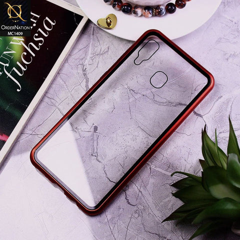 Luxury HQ Magnetic Back Glass Case For Samsung Galaxy A30 - No Glass On Screen Side - Red