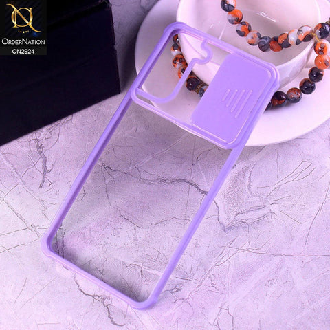Samsung Galaxy S21 Plus 5G Cover - Purple - New Camera Slide Protection Soft Border Transparent Case