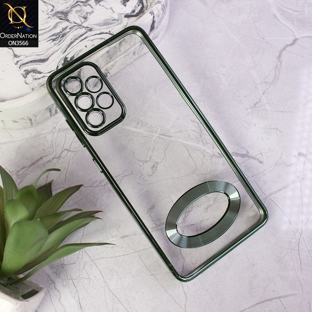 Oppo A72 Cover - Green - Electroplating Borders Logo Hole Camera Lens Protection Soft Silicone Case