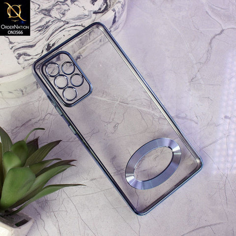 Oppo A52 Cover - Sierra Blue - Electroplating Borders Logo Hole Camera Lens Protection Soft Silicone Case