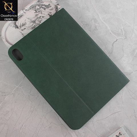 Apple iPad (2022) Cover - Dark Green - PU Leather Texture Smart Book Foldable Case