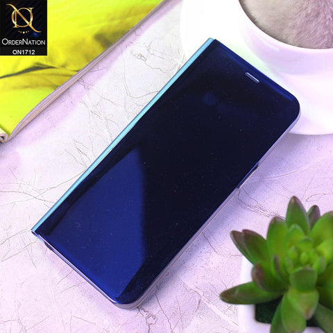 Samsung Galaxy S8 Cover - Blue - New Luxury Mirror View QR Flip Book Case
