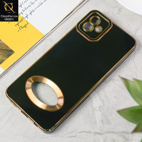 Samsung Galaxy A04 Cover - Black - All New Electroplating Borders With Logo Hole Protective Soft Silicon Case