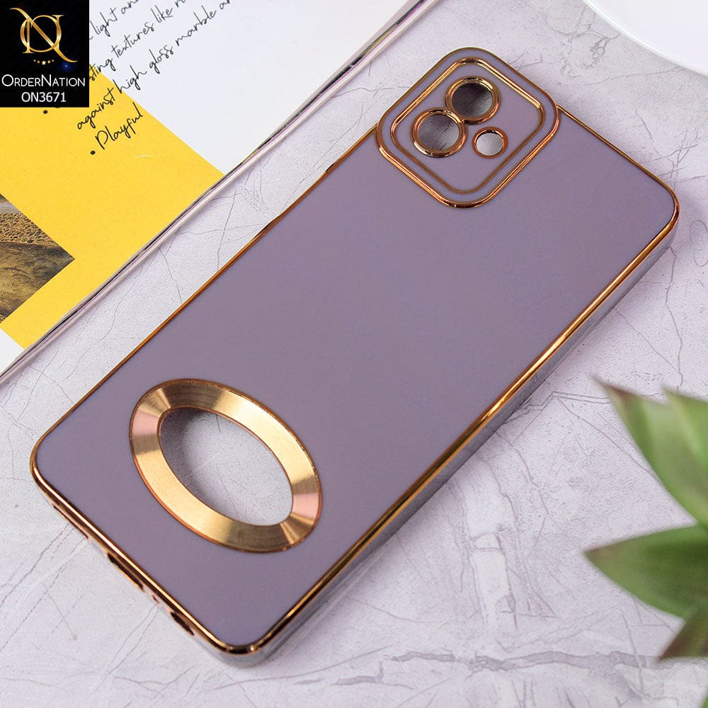 Samsung Galaxy A04 Cover - Mauve - All New Electroplating Borders With Logo Hole Protective Soft Silicon Case