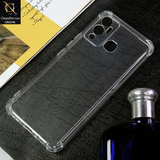 Vivo Y35 Cover - Transparent - Soft 4D Design Shockproof Silicone Transparent Clear Camera Protection Case