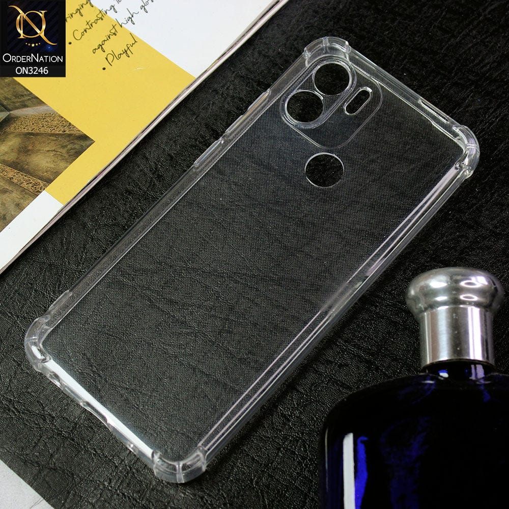 Xiaomi Poco C50 Cover - Transparent - Soft 4D Design Shockproof Silicone Transparent Clear Camera Protection Case