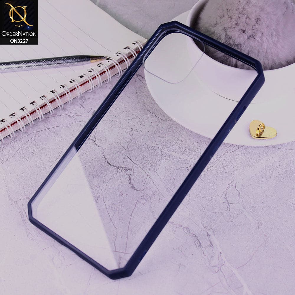 iPhone 12 Pro Max Cover - Blue - Edge Corner Soft Border Clear Transparent Case