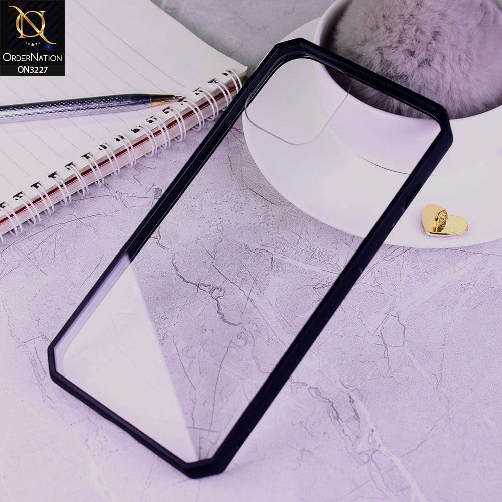 iPhone 12 Pro Max Cover - Black - Edge Corner Soft Border Clear Transparent Case