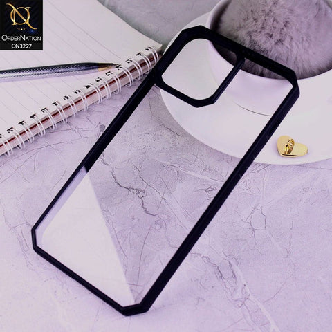 iPhone 13 Pro Max Cover - Black - Edge Corner Soft Border Clear Transparent Case