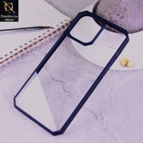 iPhone 13 Pro Max Cover - Blue - Edge Corner Soft Border Clear Transparent Case