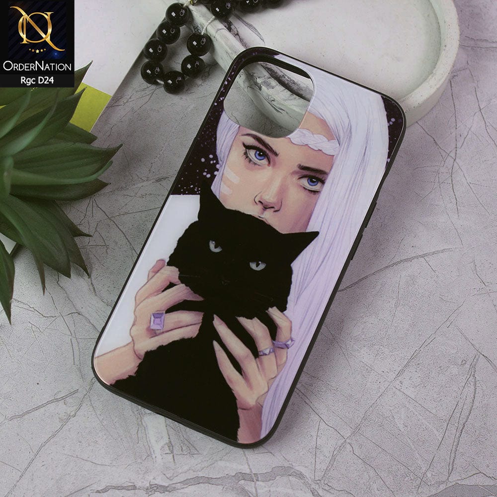 iPhone 13 Cover - D24 - New Girlish Look HQ Ultra Shine Premium Infinity Glass Soft Silicon Borders Case ( Fast Delivery )