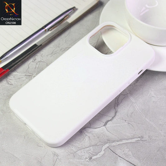 iPhone 14 Pro Max Cover - White - HQ Silica Gel Shockproof Matte Soft Silicone Case