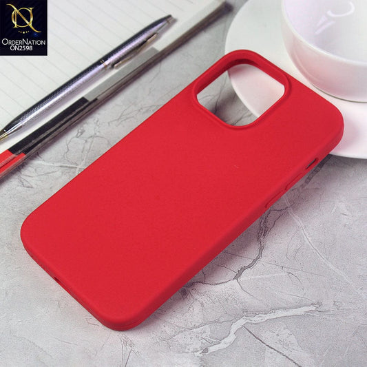 iPhone 14 Pro Max Cover - Red - HQ Silica Gel Shockproof Matte Soft Silicone Case