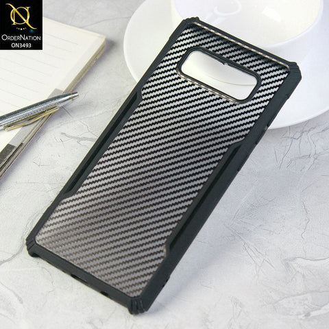 Samsung Galaxy Note 8 Cover - Black - Hybrid Carbon Fiber With Camera Protection Soft Case
