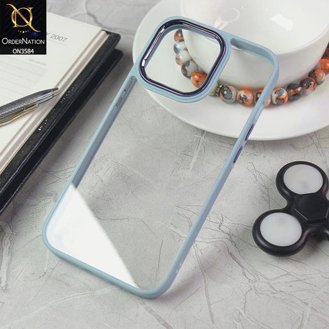 iPhone 13 Pro Cover - Gray - Trendy Electroplating Camera Shiny Borders Crash Resistant Pc + Tpu Protection Case