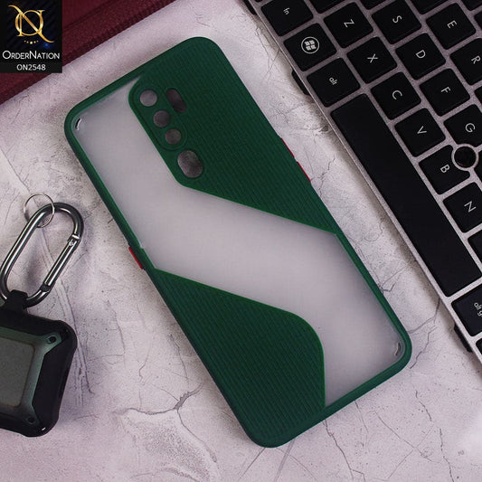 Oppo A9 2020 Cover - Green - New Ziggy Line Wavy Style Soft Case