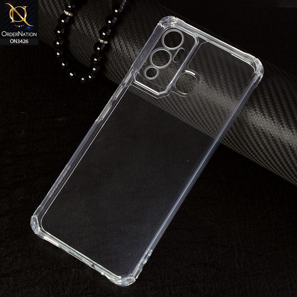 Infinix Hot 12 Play Cover - Transparent - New Soft TPU Shock Proof Bumper Transparent Protective Case with Camera Protection
