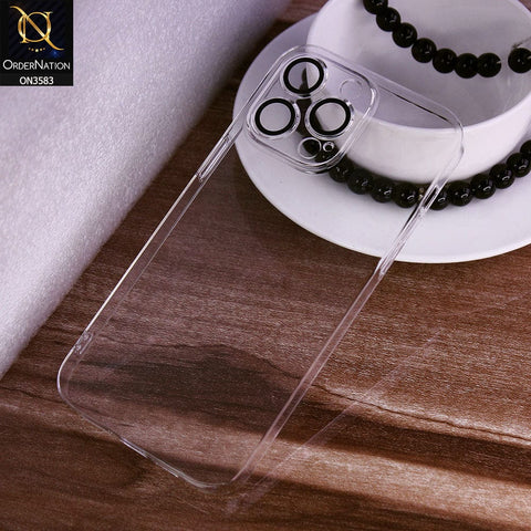 iPhone 14 Pro Max Cover - Transparent -  Color Borders Camera Protection Clear Back Case