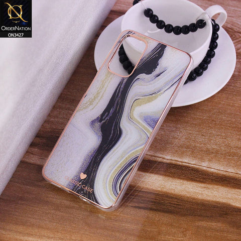 Samsung Galaxy A13 Cover - Design 14 - New Marble Series Acrylic With Electroplated Soft Borders Case