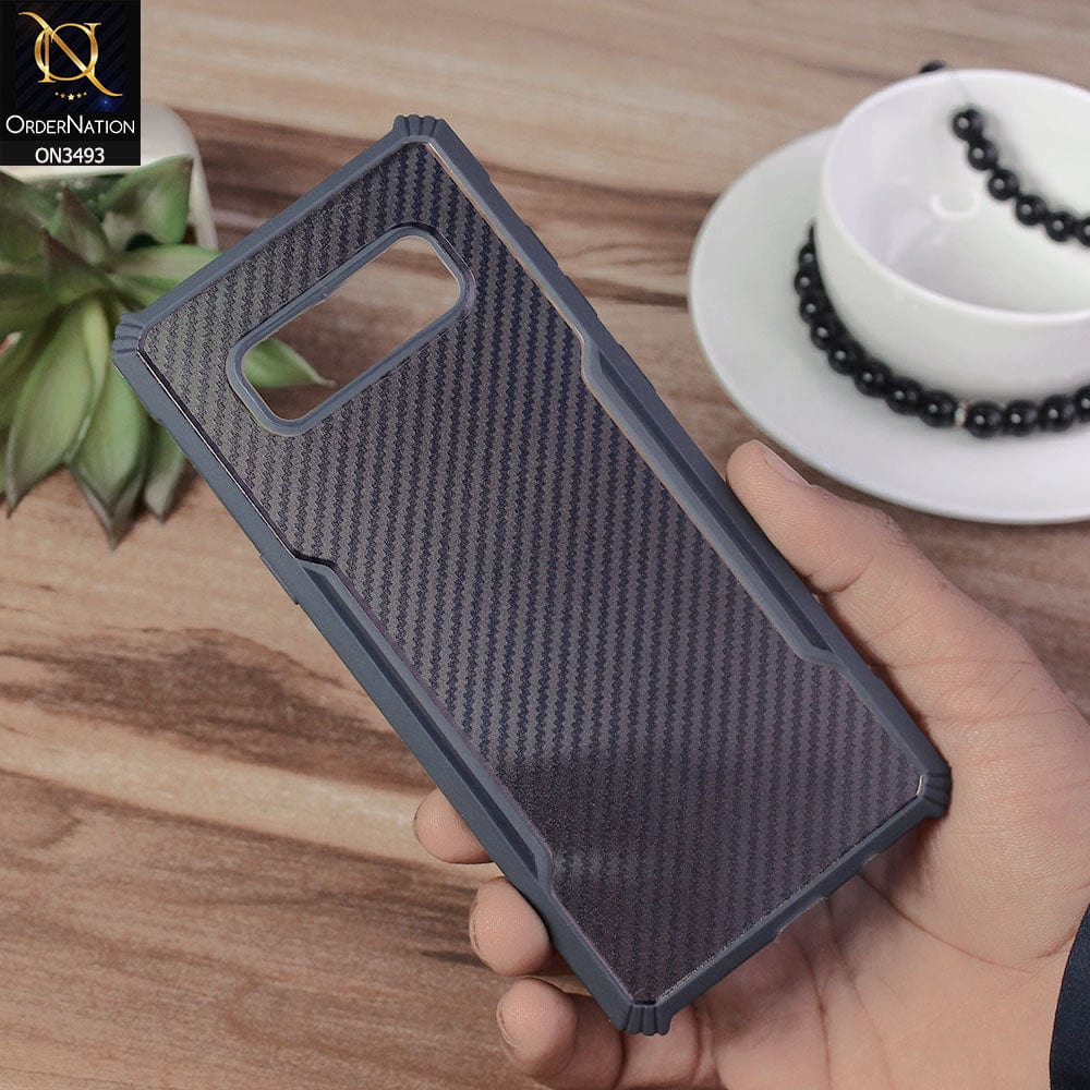 Samsung Galaxy Note 8 Cover - Blue - Hybrid Carbon Fiber With Camera Protection Soft Case