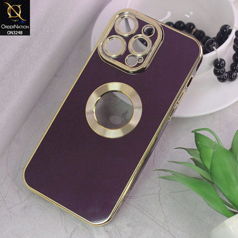 iPhone 14 Pro Max Cover - Deep Purple - J-Case Nimble Series Electroplating Edge Camera Protection Soft Case with Metalic Ring