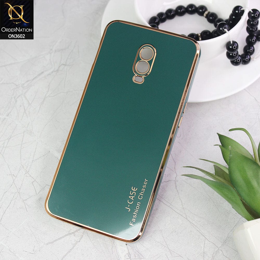 OnePlus 6T Cover - Green - New Electroplated Side Borders Camera Protection Case