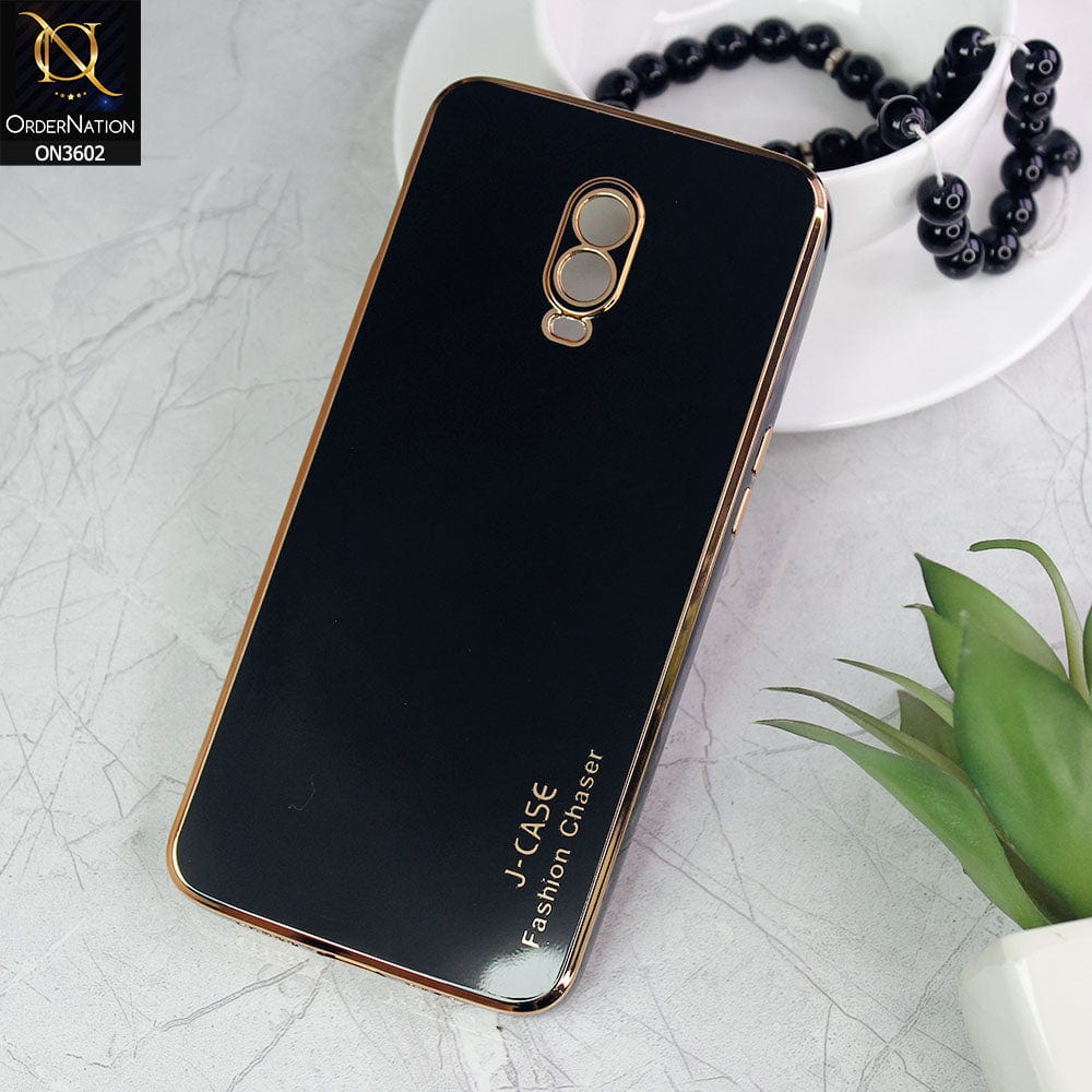 OnePlus 6T Cover - Black - New Electroplated Side Borders Camera Protection Case
