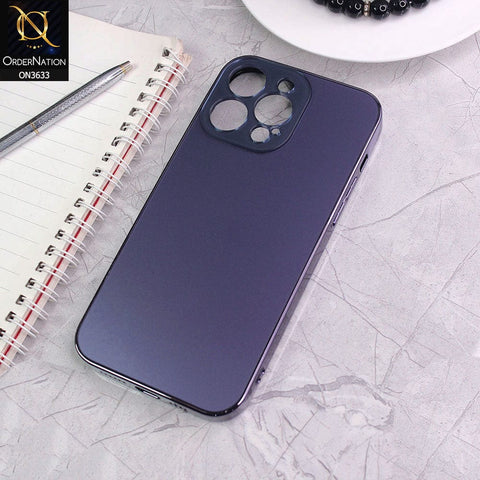 iPhone 14 Pro Max Cover - Deep Purple - Electroplating Borders Dynamic Style Camera Protection Soft Case