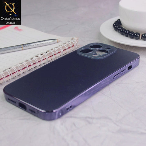 iPhone 14 Pro Max Cover - Deep Purple - Electroplating Borders Dynamic Style Camera Protection Soft Case
