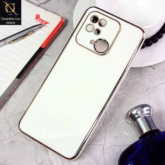 Xiaomi Redmi 10C Cover - White - Electroplating Silk Shiny Soft Case With Camera Protection