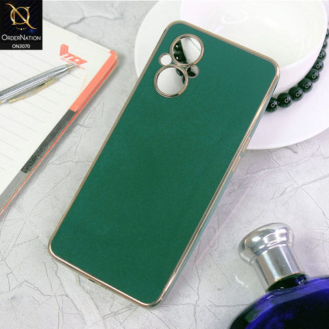 Oppo F21 Pro 5G Cover - Green - Electroplating Silk Shiny Soft Case With Camera Protection