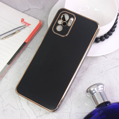 Xiaomi Redmi Note 10 4G Cover - Black - Electroplating Silk Shiny Soft Case With Camera Protection