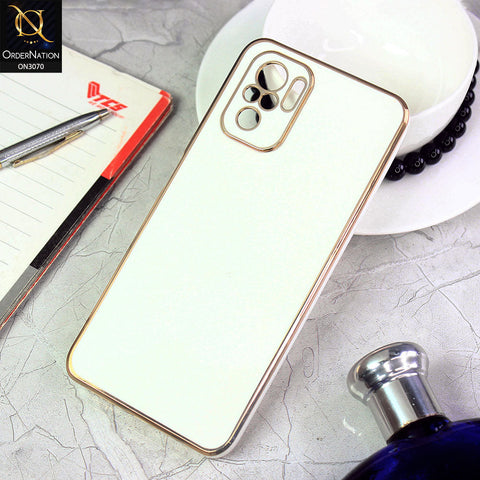 Xiaomi Redmi Note 10S Cover - White - Electroplating Silk Shiny Soft Case With Camera Protection