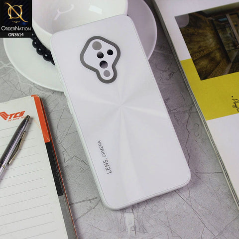 Vivo Y51 (2020 September) Cover - White - Radiant Diamond Ray Reflective Aluminum Furnish Soft Borders Cases