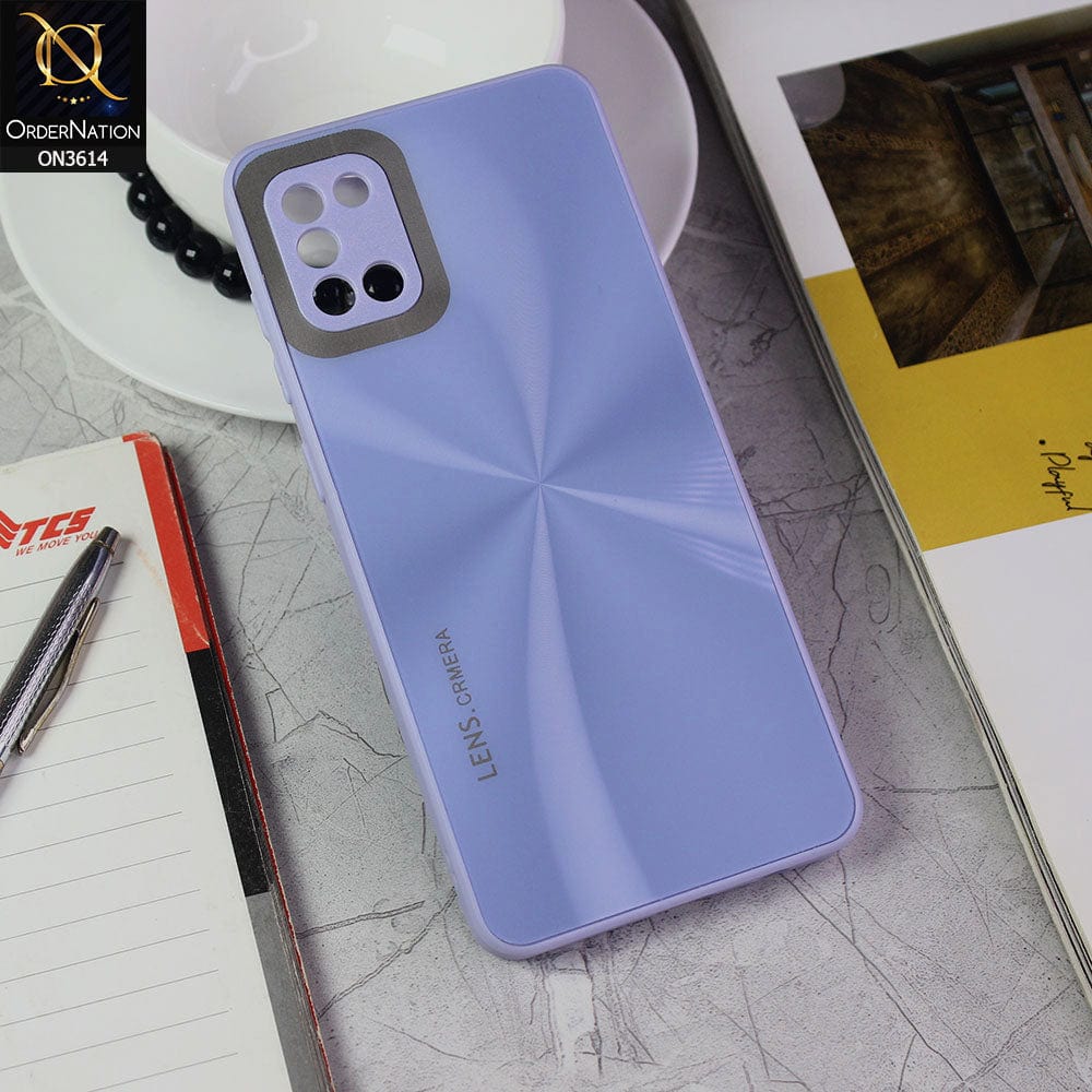 Samsung Galaxy A31 Cover - Purple - Radiant Diamond Ray Reflective Aluminum Furnish Soft Borders Cases