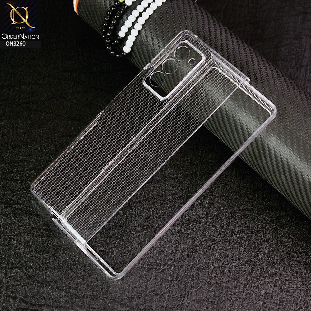 Samsung Galaxy Z Fold 2 5G Cover - Transparent - GKK Streight Edge Transparent Ultra-Thin Hard PC Case