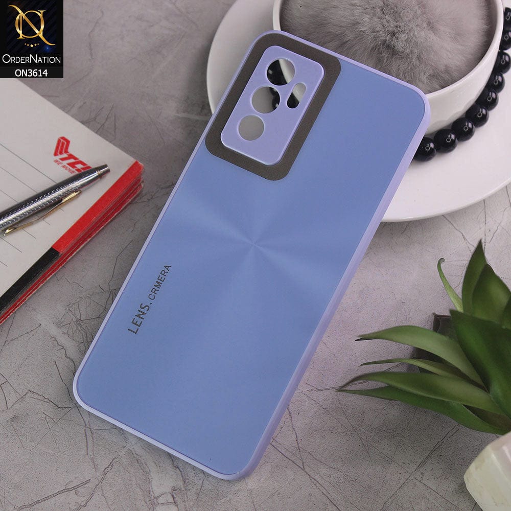 Vivo V23e Cover - Purple - Radiant Diamond Ray Reflective Aluminum Furnish Soft Borders Cases