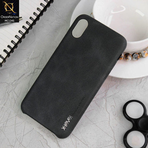 iPhone XS / X Cover - Grey - X-Level Vintage Series Soft PU Leather Case