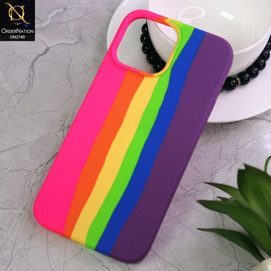 iPhone 13 Pro Max Cover - Dark Pink - Rainbow Series Liquid Soft Silicon Case