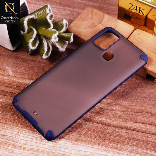 Infinix Hot 10 Lite Cover - Blue - New Semi Transparent Matte Anti-Drop Camera Protection Case