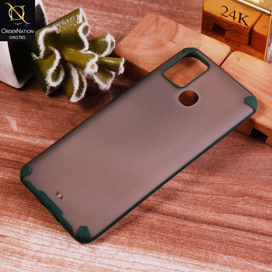 Infinix Hot 10 Lite Cover - Green - New Semi Transparent Matte Anti-Drop Camera Protection Case