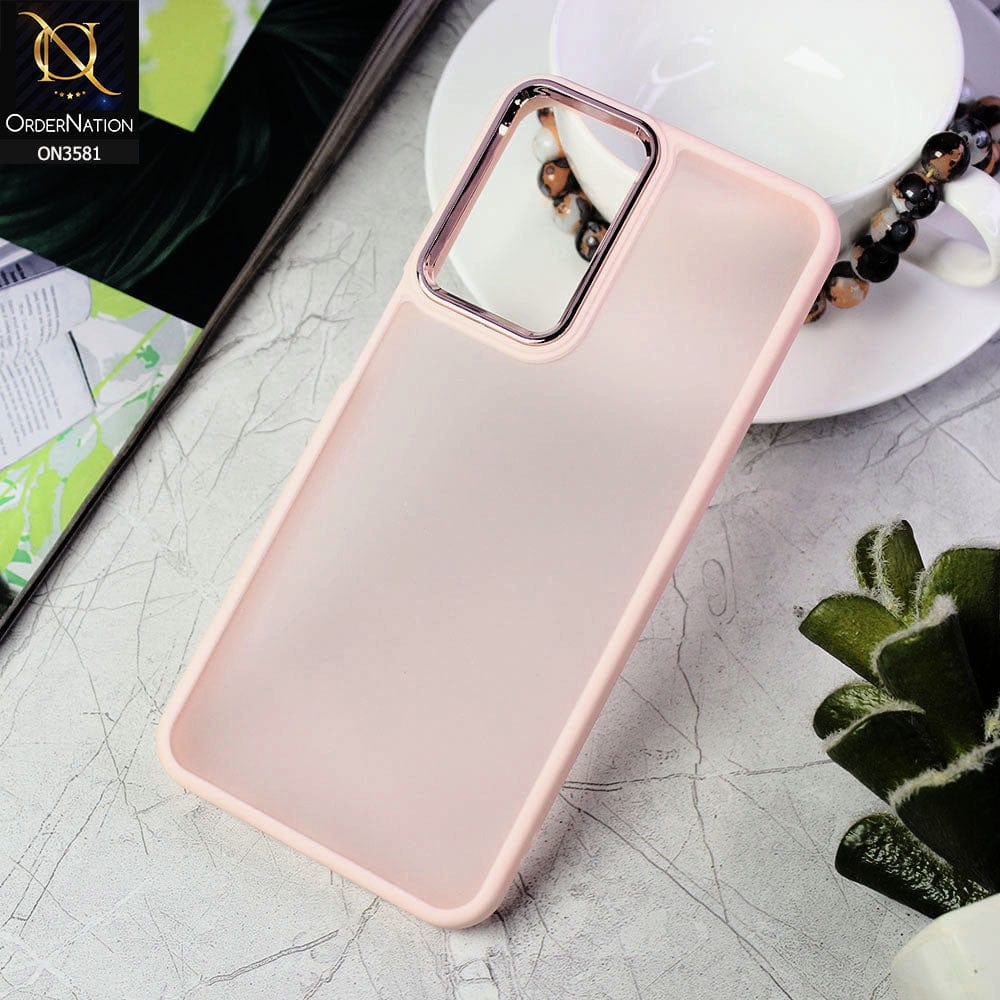 Samsung Galaxy A53 5G Cover - Pink -  Trendy Electroplating Camera Shiny Borders Crash Resistant Pc+Tpu Protective Case
