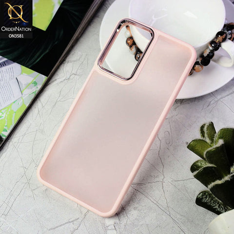 Samsung Galaxy A23 Cover - Pink -  Trendy Electroplating Camera Shiny Borders Crash Resistant Pc+Tpu Protective Case
