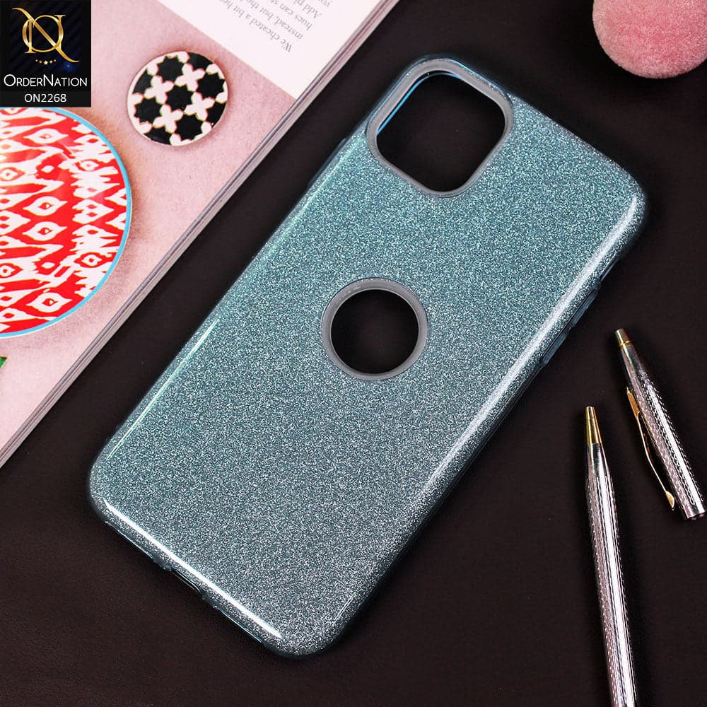 iPhone 11 Pro Cover - Blue - V2 - Sparkel Glitter Bling Hybrid Soft Protective Case