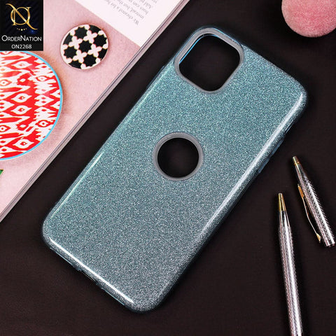 iPhone 11 Pro Cover - Blue - V2 - Sparkel Glitter Bling Hybrid Soft Protective Case