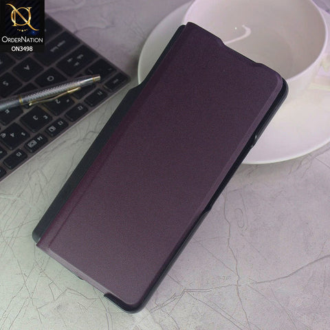 Samsung Galaxy Z Fold 3 5G Cover - Burgundy - New Antimicrobial Coating Leather Flip Cover With S Pen Holder